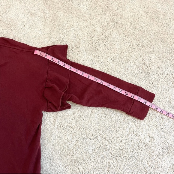 NWT Current/Elliot Ruffle Sweatshirt Cabernet Size 3 Large Cotton Feminine - Picture 17 of 17